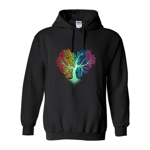 Rainbow Heart Tree - Hooded Sweatshirt - Wears The MountainSweaters/HoodiesPrint Melon Inc.