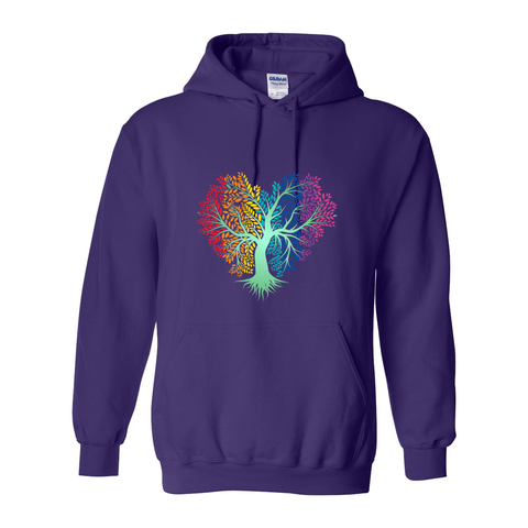 Rainbow Heart Tree - Hooded Sweatshirt - Wears The MountainSweaters/HoodiesPrint Melon Inc.