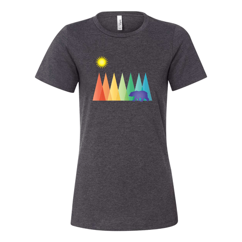 Rainbow Mountain Bear - Women's Relaxed Fit T - Wears The MountainT-ShirtsPrint Melon Inc.