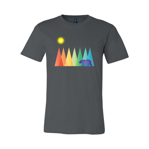 Rainbow Mountains & Bear - Unisex Jersey T - Wears The Mountain