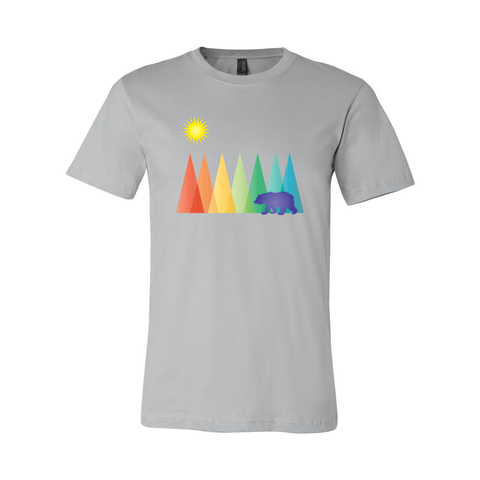 Rainbow Mountains & Bear - Unisex Jersey T - Wears The Mountain