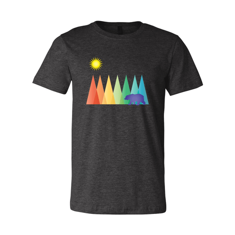 Rainbow Mountains & Bear - Unisex Jersey T - Wears The Mountain
