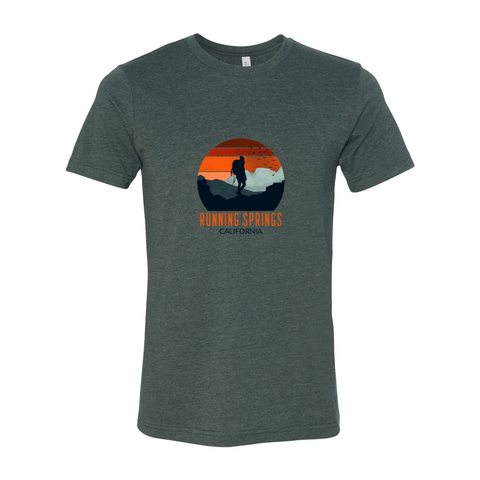 Running Springs: Backpacker Sunset - Unisex Jersey T - Wears The MountainT-ShirtsPrint Melon Inc.