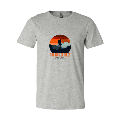 Running Springs: Backpacker Sunset - Unisex Jersey T - Wears The MountainT-ShirtsPrint Melon Inc.