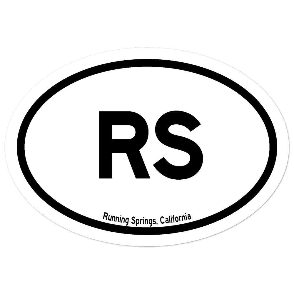 Running Springs, California - Oval City Sticker – Wears The Mountain
