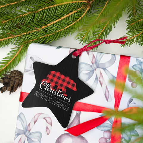 Running Springs Christmas Bear - Wooden Ornament - Wears The MountainWears The Mountain