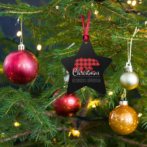 Running Springs Christmas Bear - Wooden Ornament - Wears The MountainWears The Mountain