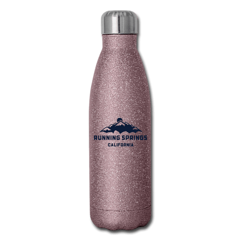 Running Springs Mountains - Insulated Stainless Steel Water Bottle - pink glitter