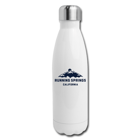 Running Springs Mountains - Insulated Stainless Steel Water Bottle - white