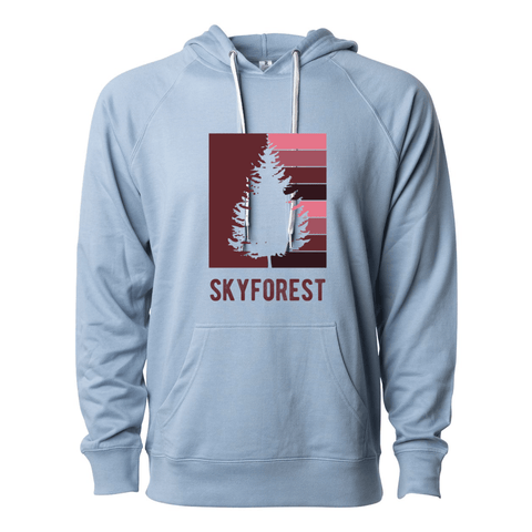 Skyforest Striped Tree - Lightweight Hooded Sweatshirt - Wears The MountainSweaters/HoodiesPrint Melon Inc.