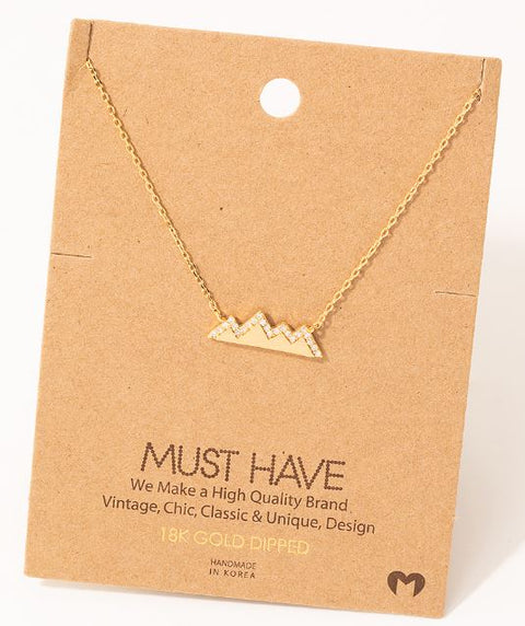 Snow Covered Mountain (4 Peak w/ rhinestones) - Necklace - Wears The MountainJewelryWears The Mountain