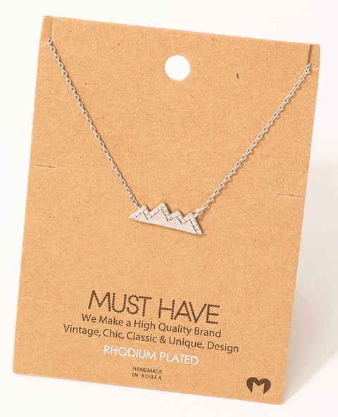 Snow Covered Mountain (4 Peak w/ rhinestones) - Necklace - Wears The MountainJewelryWears The Mountain