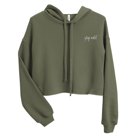 Stay Wild - Embroidered Crop Hoodie - Wears The MountainWears The Mountain