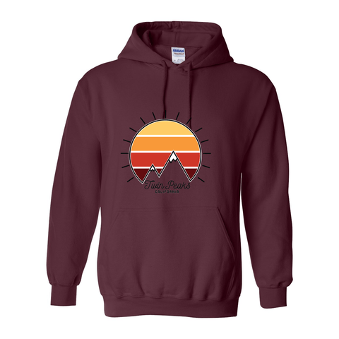 Twin Peaks Mountain Sunset - Hooded Sweatshirt - Wears The MountainSweaters/HoodiesPrint Melon Inc.