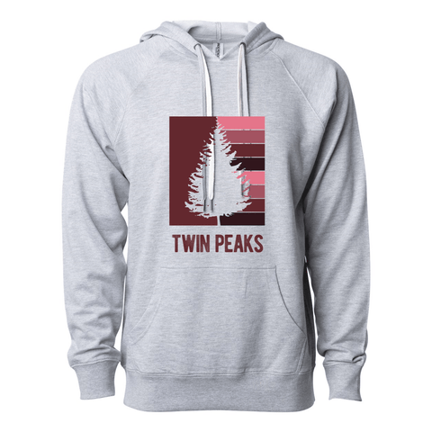 Twin Peaks Striped Tree - Lightweight Hooded Sweatshirt - Wears The MountainSweaters/HoodiesPrint Melon Inc.