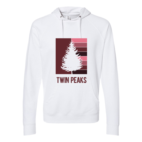 Twin Peaks Striped Tree - Lightweight Hooded Sweatshirt - Wears The MountainSweaters/HoodiesPrint Melon Inc.