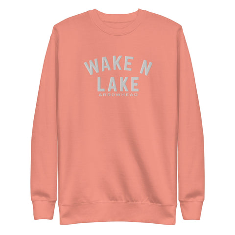 Wake n Lake Arrowhead - Premium Embroidered Sweatshirt - Wears The MountainWears The Mountain