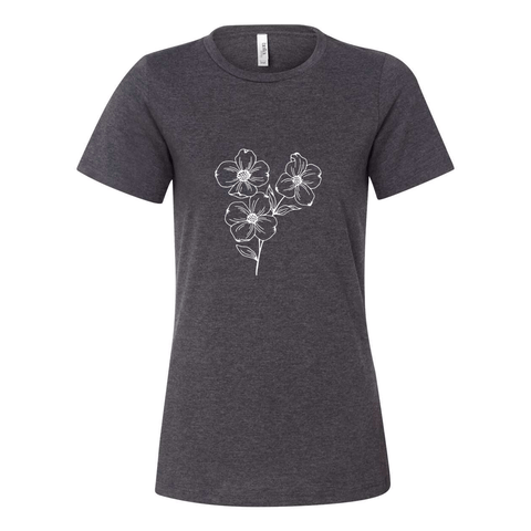 Wildflower: Dogwood - Women’s Relaxed Fit T - Wears The MountainT-ShirtsPrint Melon Inc.