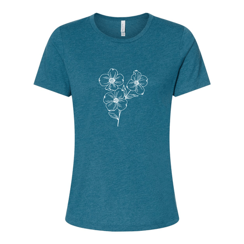 Wildflower: Dogwood - Women’s Relaxed Fit T - Wears The MountainT-ShirtsPrint Melon Inc.