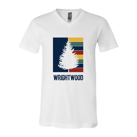 Wrightwood Striped Tree - Unisex Jersey V Tee - Wears The MountainT-ShirtsPrint Melon Inc.