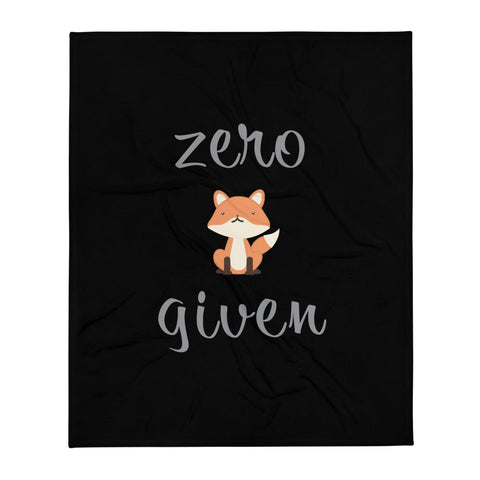 Zero Fox Given - Plush Blanket - Wears The MountainBlanketPrintful